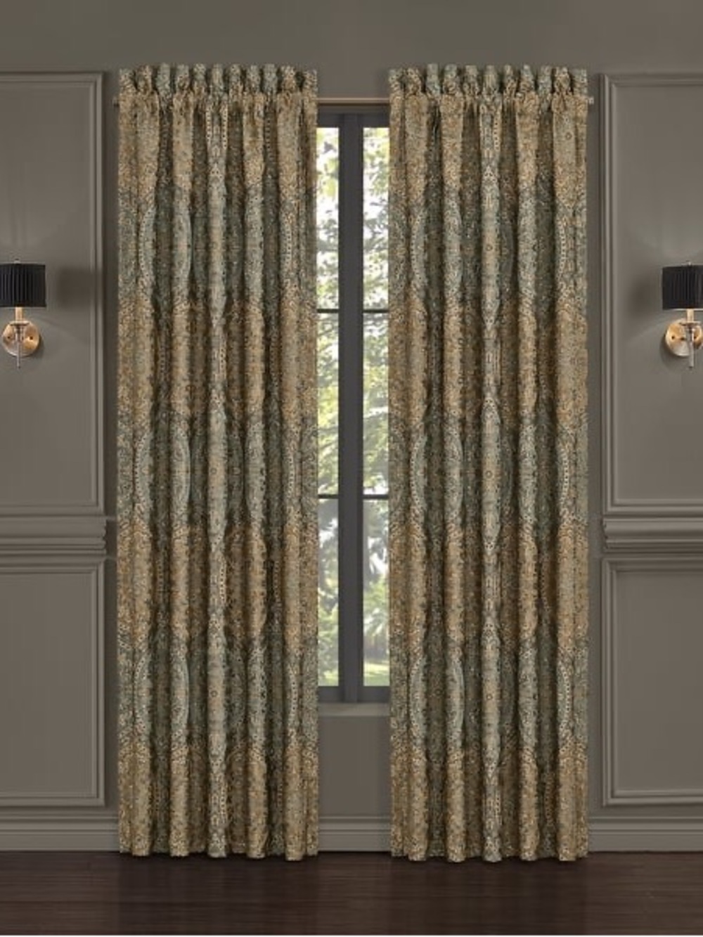 J Queen New York Dorset Window Panel Pair, 50" X 84" - Multi NEW